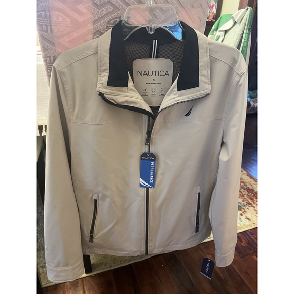 Nautica Men's Lightweight Windbreaker Stretch Athletic Full Zip Golf Jacket Smal